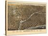 1872, Milwaukee Bird's Eye View, Wisconsin, United States-null-Stretched Canvas