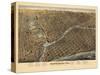 1872, Milwaukee Bird's Eye View, Wisconsin, United States-null-Stretched Canvas