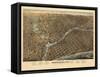 1872, Milwaukee Bird's Eye View, Wisconsin, United States-null-Framed Stretched Canvas