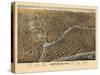 1872, Milwaukee Bird's Eye View, Wisconsin, United States-null-Stretched Canvas