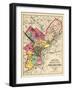 1872, Philadelphia County and City Outline Map, Pennsylvania, United States-null-Framed Giclee Print