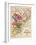 1872, Philadelphia County and City Outline Map, Pennsylvania, United States-null-Framed Giclee Print