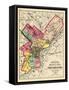 1872, Philadelphia County and City Outline Map, Pennsylvania, United States-null-Framed Stretched Canvas