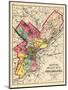 1872, Philadelphia County and City Outline Map, Pennsylvania, United States-null-Mounted Giclee Print
