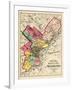 1872, Philadelphia County and City Outline Map, Pennsylvania, United States-null-Framed Giclee Print