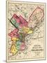 1872, Philadelphia County and City Outline Map, Pennsylvania, United States-null-Mounted Giclee Print