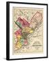 1872, Philadelphia County and City Outline Map, Pennsylvania, United States-null-Framed Giclee Print