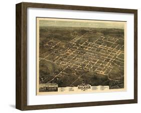 1872, Raleigh Bird's Eye View, North Carolina, United States-null-Framed Premium Giclee Print