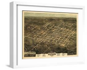 1872, Raleigh Bird's Eye View, North Carolina, United States-null-Framed Premium Giclee Print