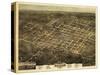 1872, Raleigh Bird's Eye View, North Carolina, United States-null-Stretched Canvas