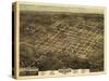 1872, Raleigh Bird's Eye View, North Carolina, United States-null-Stretched Canvas