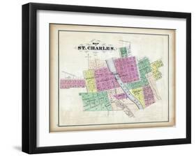 1872, St. Charles, Fox River, Illinois, United States-null-Framed Giclee Print