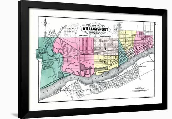 1872, Williamsport City, Pennsylvania, United States-null-Framed Giclee Print