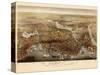 1873, Boston Bird's Eye View, Massachusetts, United States-null-Stretched Canvas