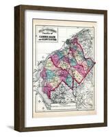 1873, Camden, Salem, Gloucester Counties Map, New Jersey, United States-null-Framed Giclee Print