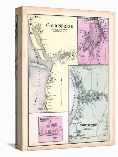1873, Cold Spring Town Huntington Harbor Deer Park Town Northport Town, New York, United Stat-null-Stretched Canvas