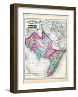 1873, Cumberland and Cape May Counties Map, New Jersey, United States-null-Framed Giclee Print