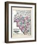 1873, Hunterdon, Somerset and Mercer Counties Map, New Jersey, United States-null-Framed Giclee Print