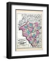 1873, Hunterdon, Somerset and Mercer Counties Map, New Jersey, United States-null-Framed Giclee Print