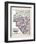 1873, Hunterdon, Somerset and Mercer Counties Map, New Jersey, United States-null-Framed Giclee Print