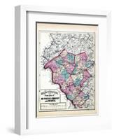 1873, Hunterdon, Somerset and Mercer Counties Map, New Jersey, United States-null-Framed Giclee Print