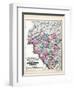 1873, Hunterdon, Somerset and Mercer Counties Map, New Jersey, United States-null-Framed Giclee Print