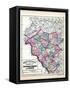 1873, Hunterdon, Somerset and Mercer Counties Map, New Jersey, United States-null-Framed Stretched Canvas