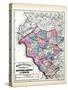 1873, Hunterdon, Somerset and Mercer Counties Map, New Jersey, United States-null-Stretched Canvas