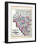 1873, Hunterdon, Somerset and Mercer Counties Map, New Jersey, United States-null-Framed Giclee Print