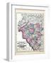 1873, Hunterdon, Somerset and Mercer Counties Map, New Jersey, United States-null-Framed Giclee Print