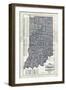 1873, Indiana State Map, Indiana, United States-null-Framed Giclee Print