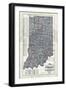 1873, Indiana State Map, Indiana, United States-null-Framed Giclee Print