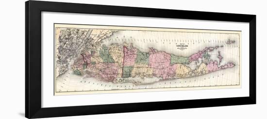 1873, Long Island Map, New York, United States-null-Framed Giclee Print