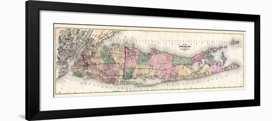 1873, Long Island Map, New York, United States-null-Framed Premium Giclee Print