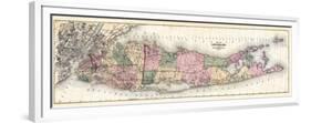 1873, Long Island Map, New York, United States-null-Framed Premium Giclee Print