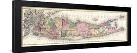 1873, Long Island Map, New York, United States-null-Framed Premium Giclee Print