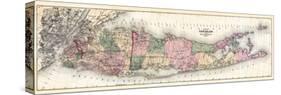 1873, Long Island Map, New York, United States-null-Stretched Canvas