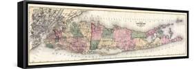 1873, Long Island Map, New York, United States-null-Framed Stretched Canvas