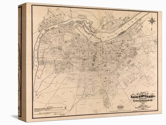 1873, Louisville, KY - New Albany and Jeffersonville, IN 1873, Kentucky, United States-null-Stretched Canvas