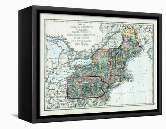 1873, Maine, New Hampshire, Vermont, Massachusetts, Rhode Island, Connecticut, New York, USA-null-Framed Stretched Canvas