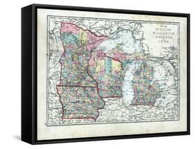 1873, Michigan, Wisconsin, Minnesota, Iowa, USA-null-Framed Stretched Canvas