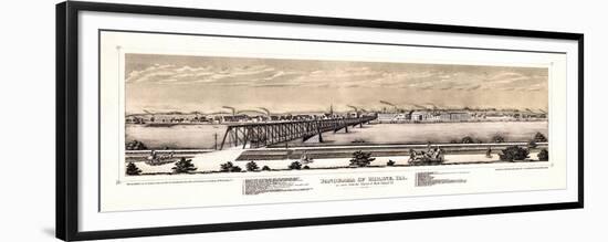 1873, Moline Panoramic View, Illinois, United States-null-Framed Premium Giclee Print