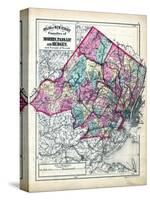 1873, Morris, Passaic and Bergen Counties Map, New Jersey, United States-null-Stretched Canvas