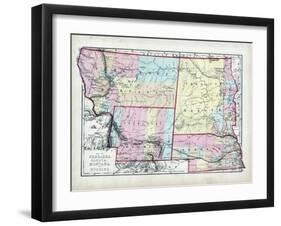 1873, Nebraska, Dakota, Montana, Wyoming, USA-null-Framed Giclee Print