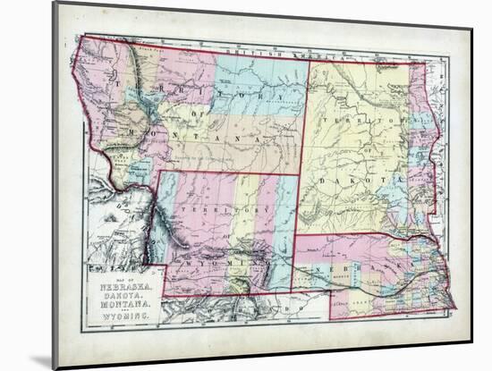 1873, Nebraska, Dakota, Montana, Wyoming, USA-null-Mounted Giclee Print