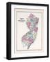 1873, New Jersey State Map, New Jersey, United States-null-Framed Giclee Print