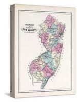 1873, New Jersey State Map, New Jersey, United States-null-Stretched Canvas