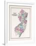 1873, New Jersey State Map, New Jersey, United States-null-Framed Giclee Print