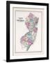 1873, New Jersey State Map, New Jersey, United States-null-Framed Giclee Print