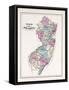 1873, New Jersey State Map, New Jersey, United States-null-Framed Stretched Canvas